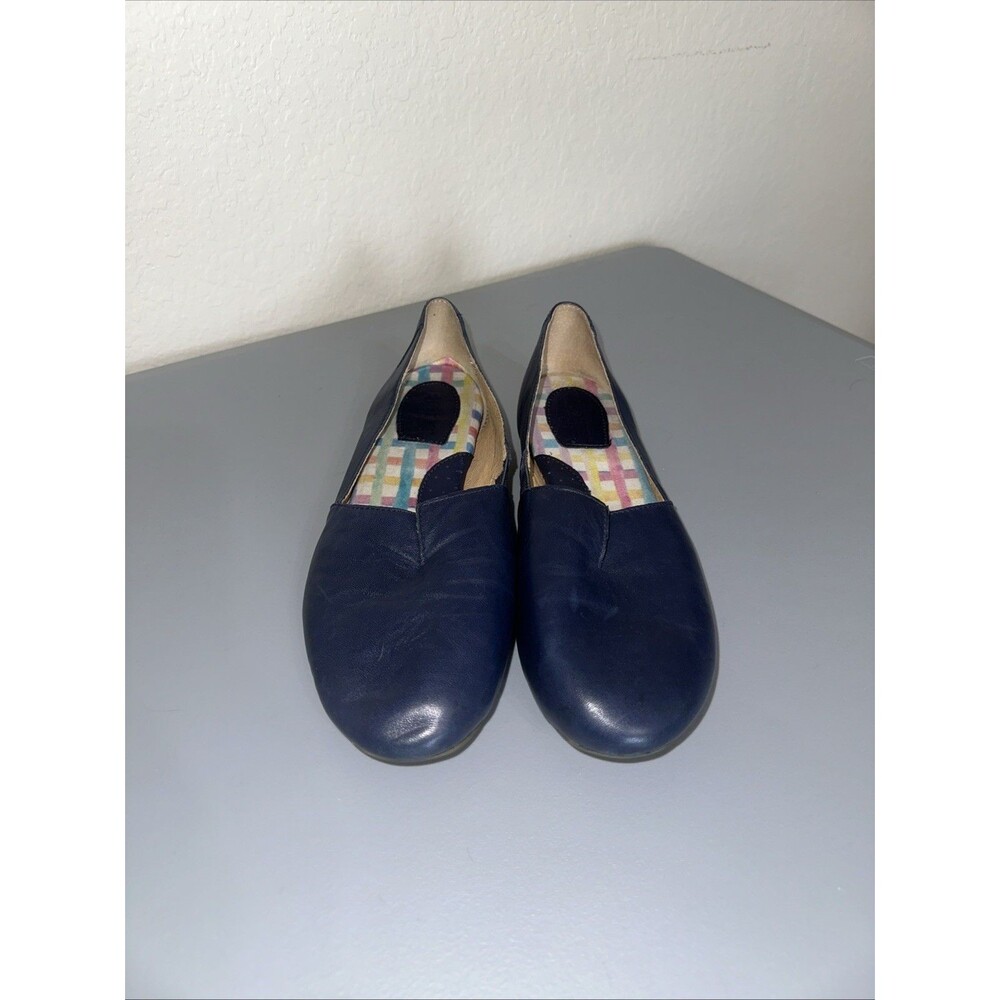 Born Leather Slip On Flats Navy Size 9.5